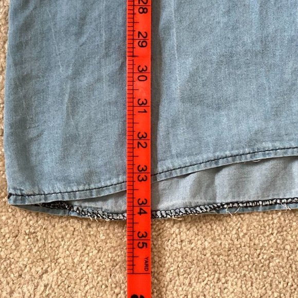 BNWT Women's Solid Blue Pullover V-Neck Long Sleeve Denim Tunic Dress Size UK 14 - Picture 10 of 10